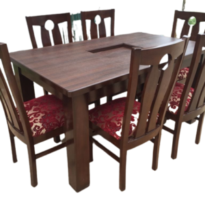 Solid wooden glass dinning table 6 seater