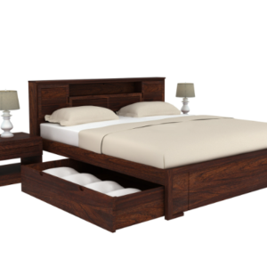 Bed with partial side storage